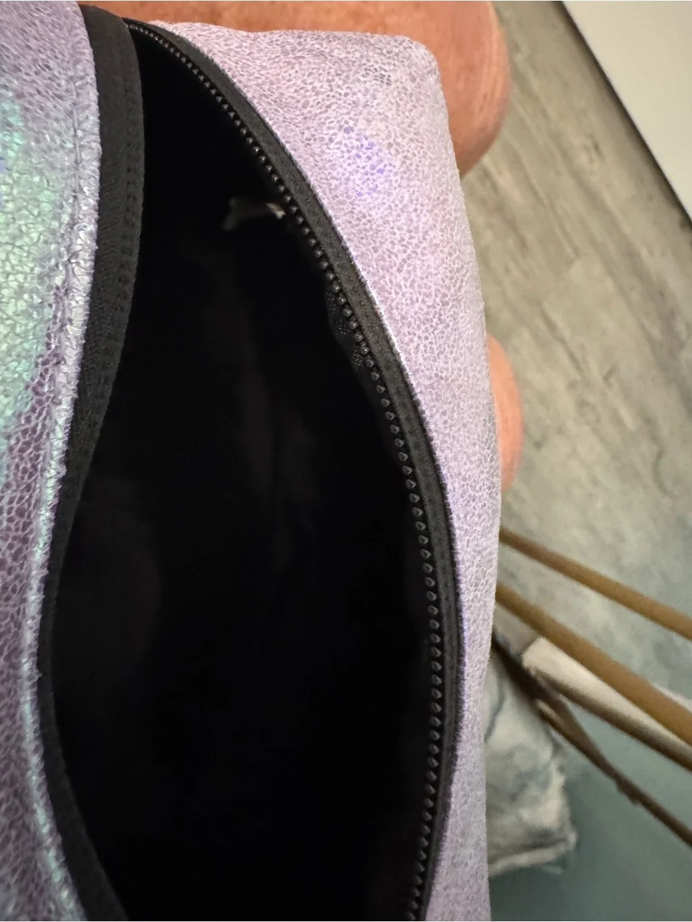 Puma Iridescent Pink Silver Bag with Black Logo makeup new